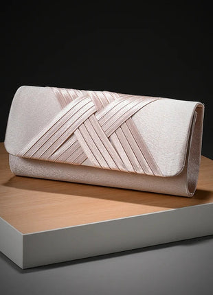 Luxury Stripes Designer One-shoulder bag Envelope Evening Clutch Bags hardware shoulder bag women wedding party gift bag PlatiNum