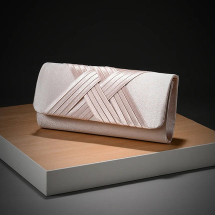 Luxury Stripes Designer One-shoulder bag Envelope Evening Clutch Bags hardware shoulder bag women wedding party gift bag PlatiNum