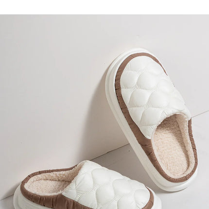 Evshine Women's Winter Furry Slippers Soft Thick Sole Indoor Plush Slides Waterproof Fluffy Shoes Warm Fur House Cotton Slippers