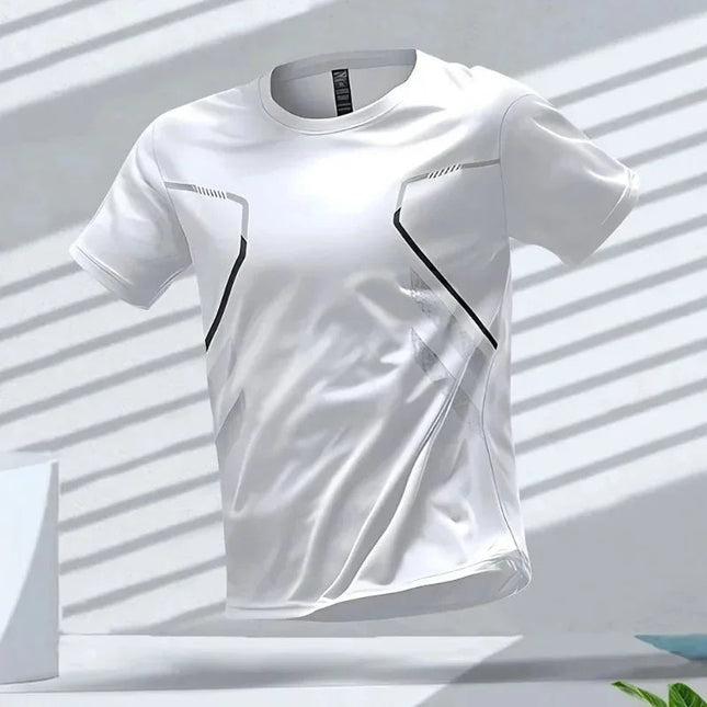 2025 Men's fashion top T-shirt, skin-friendly, breathable, highly elastic, quick-drying PlatiNum