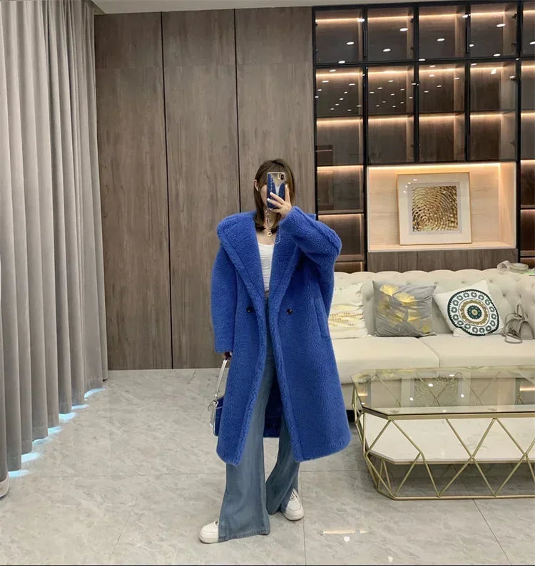 Max Teddy Coat 62% Alpaca 26% Wool 12% Silk Coat Winter Thicken Women's Coat