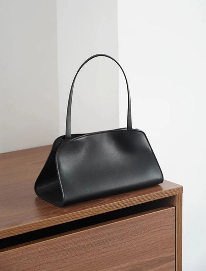 [Full Leather Inside Outside] Drinking Milk Cowhide Imported Saddle Leather Underarm Bag Single Shoulder Crossbody Bag Simple