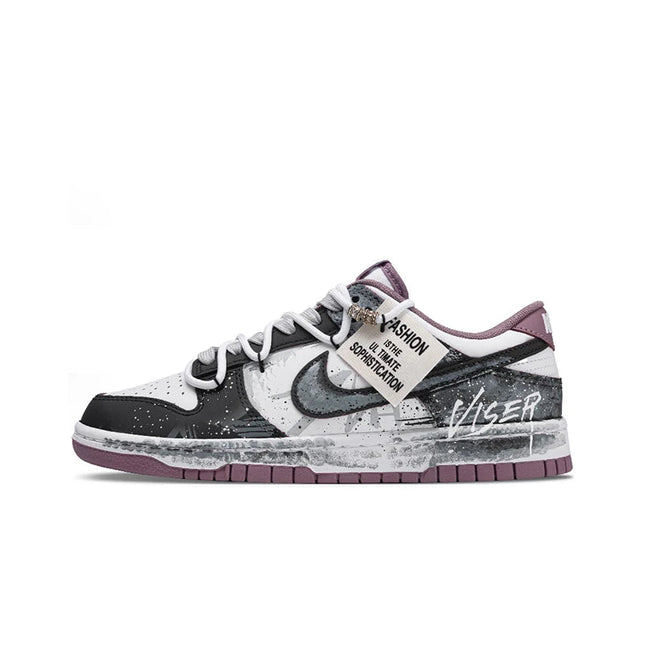 Sneakers Personalizzate Nike Dunk Post-Apocalyptic Wasteland Graffiti, Scarpe da Skate Trendy Nere a Profilo Basso per Uomo platinumshop
