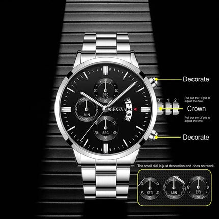 Orologio da uomo alla moda Orologio da polso al quarzo con calendario di lusso Orologi da lavoro Orologio da uomo Orologio da polso con cinturino maschile platinumshop