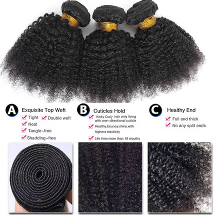 10-24inch Afro Kinky Curly Human Hair Bundle Deal Brazilian Afro Deep Jerry Curly Raw Virgin Human Hair Weave Hair Extension