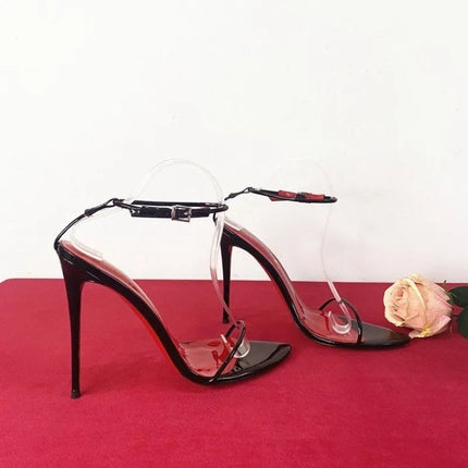 Ultra Slim One Strap High Heels Lace Up Sexy Wristband Plus Size Stiletto Euro American Sandals Women PlatiNum