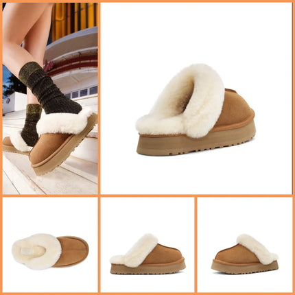 2026 HOT NEW Classic Ultra Mini Platform Boots Leather Suede Wool Comfort Winter Womens Fur Slippers ‮04-53 seziS uggS