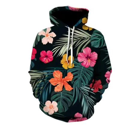 Fashion Rose Floral Hoodies Flower 3D Print Men Women Hip Hop Streetwear Hooded Sweatshirts Oversized Pullovers Top Man Clothing