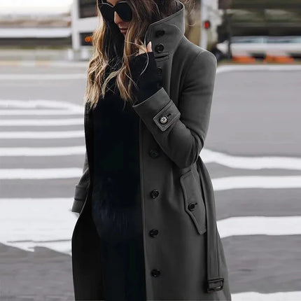 Slim Fit Wool Blend Women's Coat