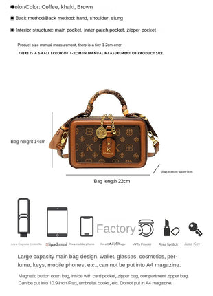 Brand Women's Bag 2025 New Style Light Luxury Western Style High Quality Handbag Designer Casual Versatile Crossbody Bag PlatiNum