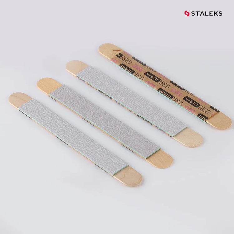 STALEKS Disposable Nail Sponge Polishing Bar Wood Plate Manicure Polishing Frosted Strip Buffing Sanding Nail File Makeup Tools