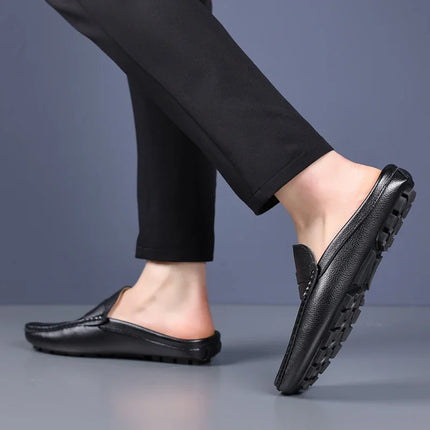 YRZL mocassini estate Slip on mezze scarpe per uomo pantofole in pelle PU Casual traspirante comodi mocassini mocassini scarpe Casual da uomo