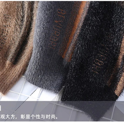 2025 New Winter Fashion Cashmere Sweater Men High Quality Comfortable Mens Sweaters Thick Warm Male Pullover
