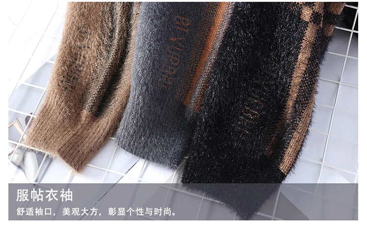 2025 New Winter Fashion Cashmere Sweater Men High Quality Comfortable Mens Sweaters Thick Warm Male Pullover