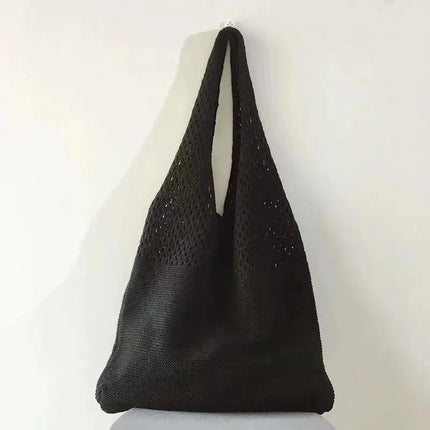 Borse a maglia da donna, borsa tote grande capacità, borsa estiva da spiaggia, borsa grande casual, borse a tracolla intrecciate a nido d'ape, borsa da donna