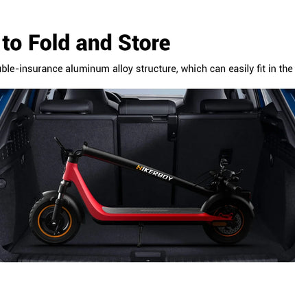 Monopattino Elettrico HIKERBOY CURTIS 350W 36V10.4Ah con Pneumatici da 10 Pollici, E-Scooter per Adulti, per Pendolari Urbani