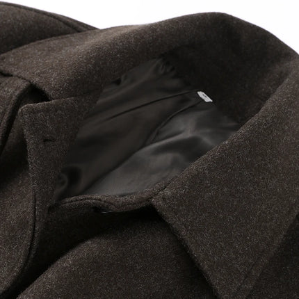 Women's Long Woolen Overcoats Stand Collar Single Breasted Lace Up Oversized Coat Autumn Winter Female Loose New Chic Outerwears