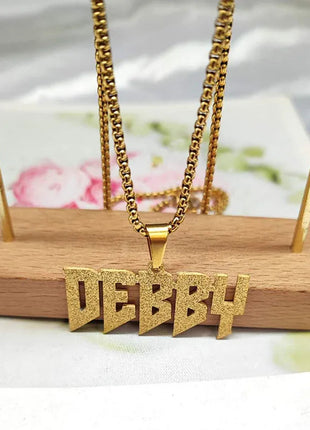 Collana con ciondolo personalizzato di grandi dimensioni, catena cubana spessa, collana con nome di personalizzazione hip-hop, gioielli di moda PlatiNum
