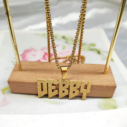 Collana con ciondolo personalizzato di grandi dimensioni, catena cubana spessa, collana con nome di personalizzazione hip-hop, gioielli di moda PlatiNum