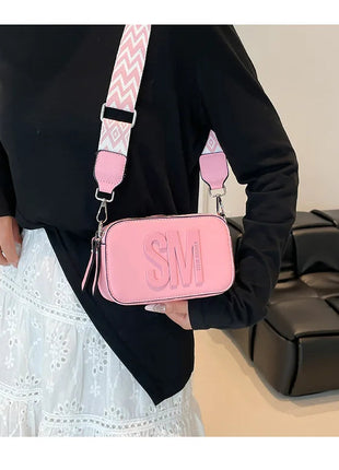 Cross-Border Style Camera Bag Fashionable Retro Women's Shoulder Slant Bag Small Square Bag Street Trend PU Material PlatiNum