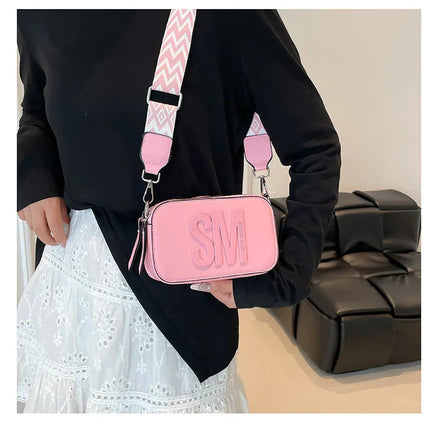 Cross-Border Style Camera Bag Fashionable Retro Women's Shoulder Slant Bag Small Square Bag Street Trend PU Material PlatiNum