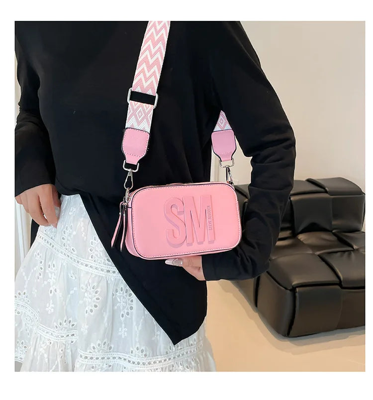 Cross-Border Style Camera Bag Fashionable Retro Women's Shoulder Slant Bag Small Square Bag Street Trend PU Material PlatiNum