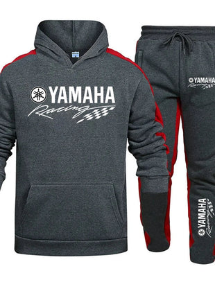 New trendy and fashionable men's Yamaha logo sports suit hooded sweatshirt sports pants high-quality men's daily casual sports j PlatiNum
