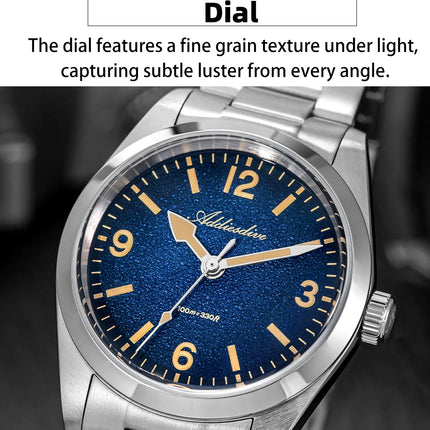 ADDIESDIVE Watches Men New 36mm Sapphire Quartz Wristwatch Japan 2035 Movement AR Coating BGW9 Luminous 100m Waterproof AD2544