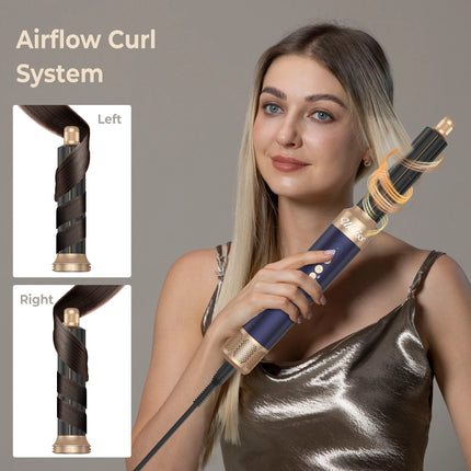 7‑In‑1 Multi‑Functional Hot Air Hair Styling Set,626-1- Curling Wand, Hair Dryer, Straightening Comb, Round Brush, Interchangeable Heads Household Salon Hair Care Styling Instrument