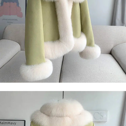 2026 Winter New Faux Fur Jacket Women's Overcoat Fashion Loose Thickened Warm Parker Coat Women's Down Jacket Outwear Casaco