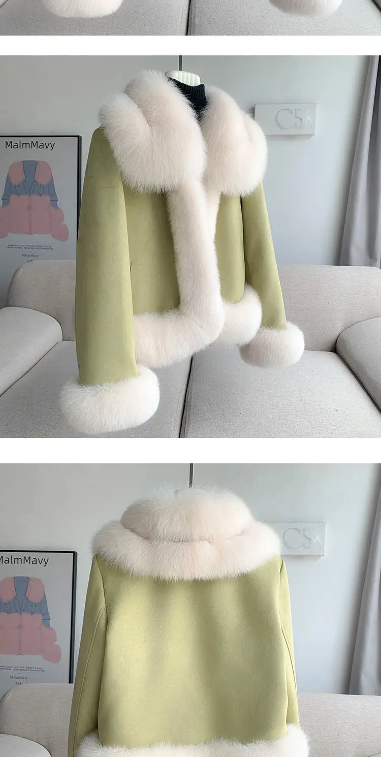 2026 Winter New Faux Fur Jacket Women's Overcoat Fashion Loose Thickened Warm Parker Coat Women's Down Jacket Outwear Casaco