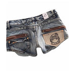 Summer Women Kpop Jean Shorts Abi Y2K 2000s Ripped Denim Hot Pants Grunge Gyaru Japanese American Retro Cyber Punk Harajuku Tide PlatiNum