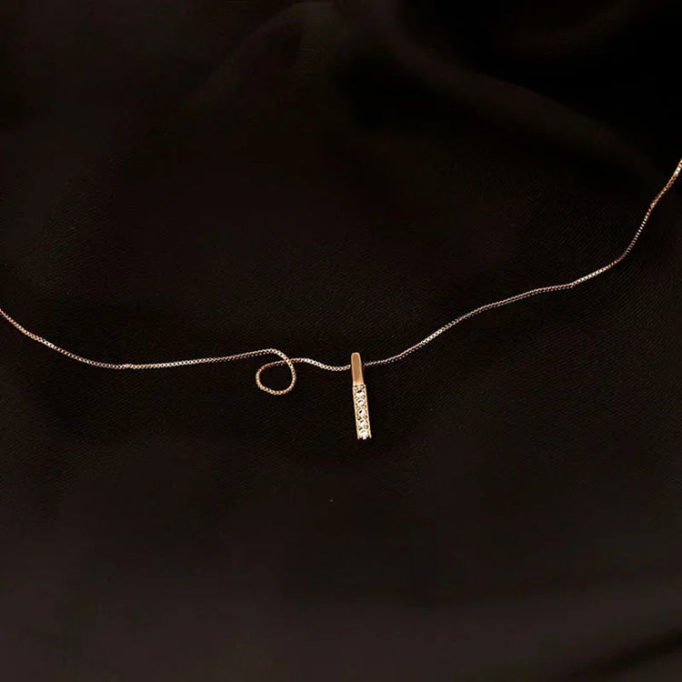 925 Sterling Silver Necklace Personality Charm Geometric Shape Pendant Choker Birthday Party Gift for Women Exquisite Jewelry PlatiNum