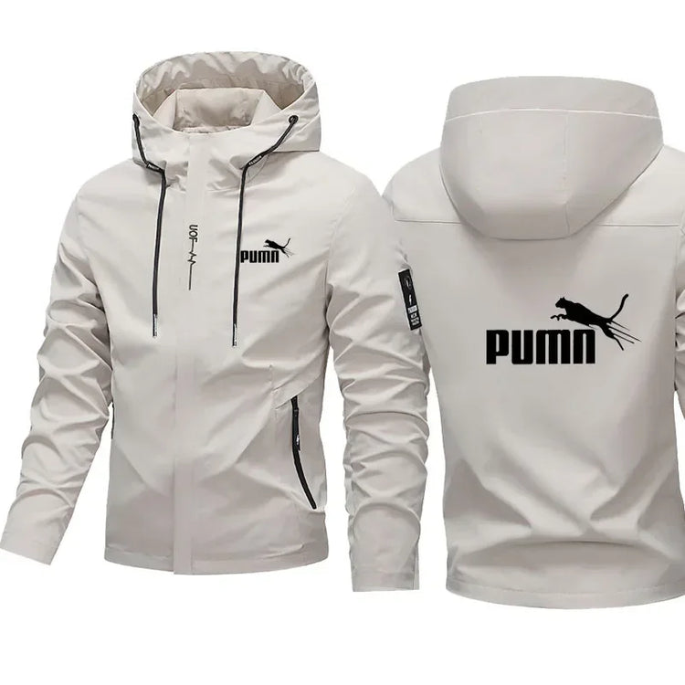 2026 Spring/Summer New Men's Casual Jacket, Outdoor Windproof and Waterproof Design, Hooded Long Sleeve Zipper Sports Jacket