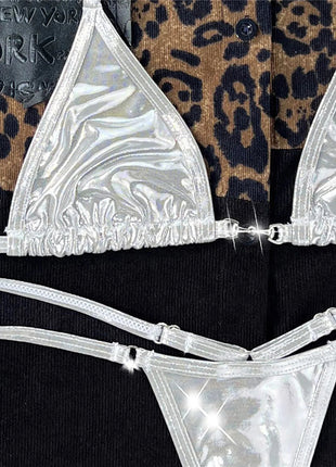 2025 PU Ecopelle Mini Micro Perizoma Bikini Donna Costumi da bagno Costume da bagno femminile Bikini a due pezzi Bagnante Costume da bagno Swim K5280 PlatiNum