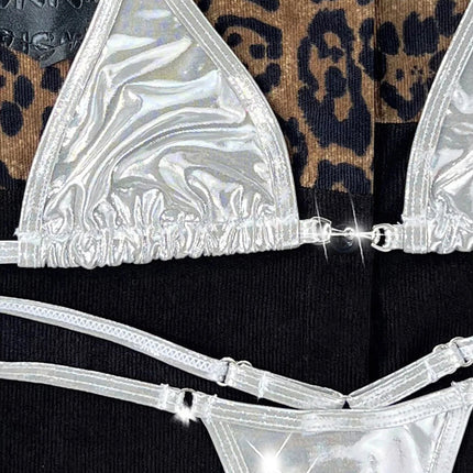 2025 PU Ecopelle Mini Micro Perizoma Bikini Donna Costumi da bagno Costume da bagno femminile Bikini a due pezzi Bagnante Costume da bagno Swim K5280 PlatiNum