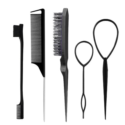 3-10pcs Hair Styling Comb Set Teasing Hair Brush Triple Teasing Comb Rat Tail Combs Edge Brush Hair Tail Tools Braid Tool Loop 2028