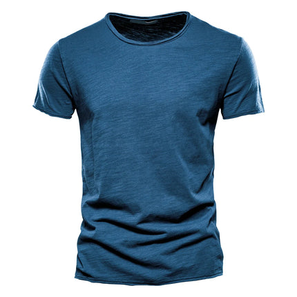 100% Cotton Men's T-shirt Casual Soft Fitness Summer Thin T-shirts Men's Home Clothes O-Neck Short Sleeve Solid T Shirt for Men