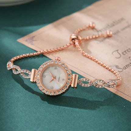Orologio da donna con strass alla moda, bracciale da donna, orologi al quarzo, orologio Relogio platinumshop