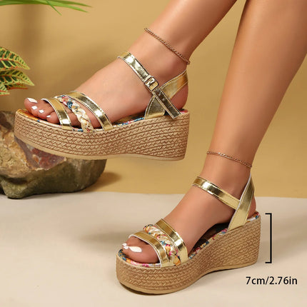 Women's Wedge Sandals 2026 New Summer Collection High-Quality Designer Shoes Casual Outdoor Platform Sandals for Women