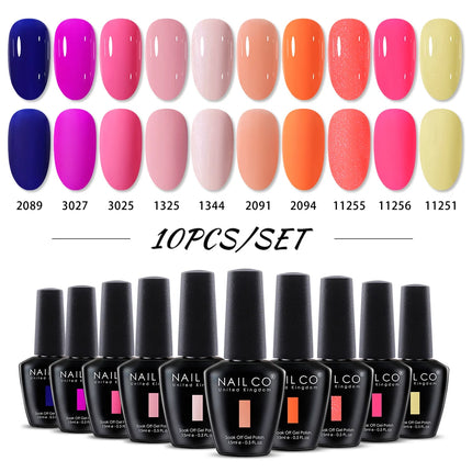 NAILCO 15ml Green Blue Series UV Nail Gel Polish Blue Colors UV&LED Gel Varnish Red Soak Off Semi Permanent LED Nail Gel Varnish