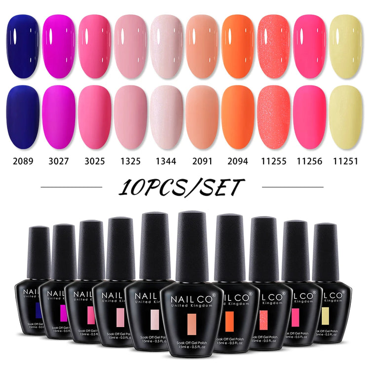 NAILCO 15ml Green Blue Series UV Nail Gel Polish Blue Colors UV&LED Gel Varnish Red Soak Off Semi Permanent LED Nail Gel Varnish