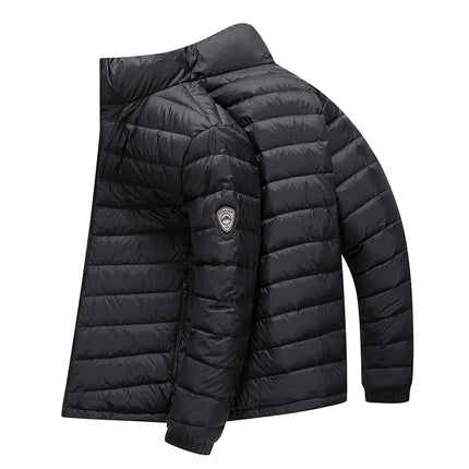 90 White Duck Down Men's Light and Warm Down Jacket with a Stand-Up Collar, Fashionable and Versatile Autumn and Winter Coat