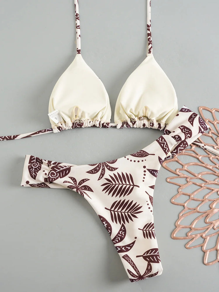 Micro bikini 2026 donne sexy costume da bagno costumi da bagno bikini femminile set brasiliano biquini stampa costume da bagno costume da bagno beachwear