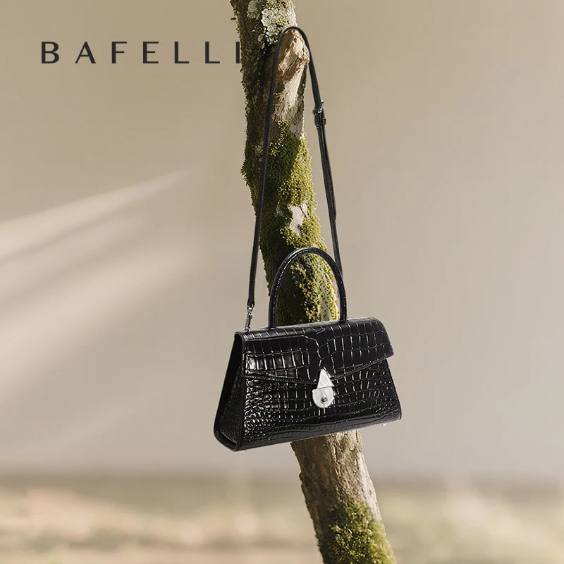 Borsa da donna di lusso in vera pelle Bafelli Borsa a tracolla modello coccodrillo e borsa a tracolla Borsa di design elegante e versatile