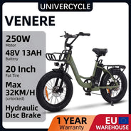 UNIVERCYCLE VENERE Bici elettrica, motore 500W potente 25 km/h, 48V 13Ah, freni idraulici, pneumatici larghi 20×4 pollici, lunga autonomia 45-55 km, per adulti