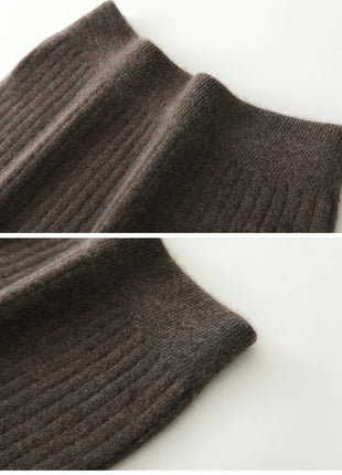 Autumn Winter Women Wool Skirt Elastic Waist Mini Slim Fit Cashmere Skirts 100% Merino Wool Knitted Office Lady Above Knee Dress PlatiNum