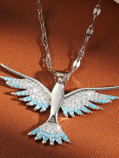 Trendy Phoenix Stainless Steel Cubic Zirconia Necklaces For Women Men Gold Color Metal Crystal Necklace Party Everyday Jewelry
