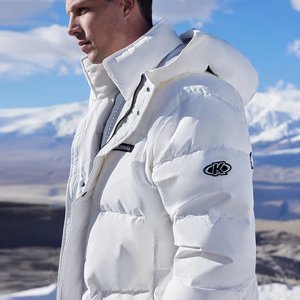 Kelme Long Down Men Winter Jacket Hooded Warm Windproof Couple Camping Equipment Paragraph Down Coat Jacket Women Утепленный