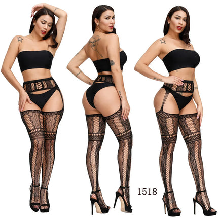 1/3 pezzi collant a rete sexy calze autoreggenti calze autoreggenti per le donne reggicalze calze scava fuori modello collant